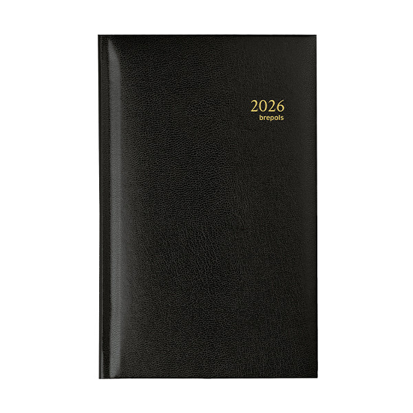 Brepols Interplan Lima weekagenda 2026 zwart (1 week per 2 pagina's) 6-talig 0.736.1255.01.6.0 262420 - 1