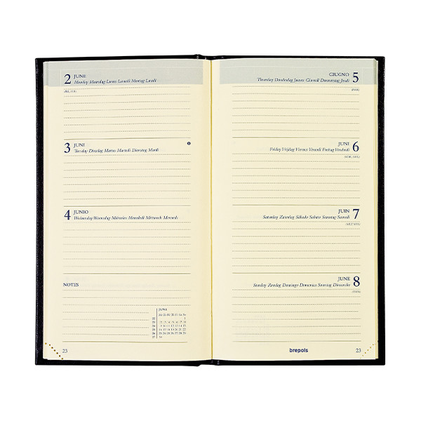 Brepols Interplan Lima weekagenda 2026 zwart (1 week per 2 pagina's) 6-talig 0.736.1255.01.6.0 262420 - 2