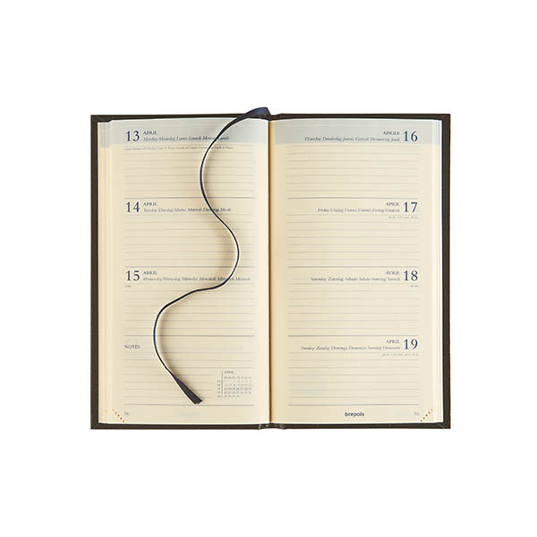 Brepols Interplan Lima weekagenda 2027 bordeaux (1 week per 2 pagina's) 6-talig 440313 - 2