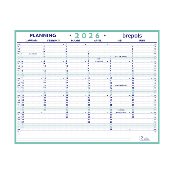 Brepols Maxi Planning kalender 2026 NL 262527 - 1