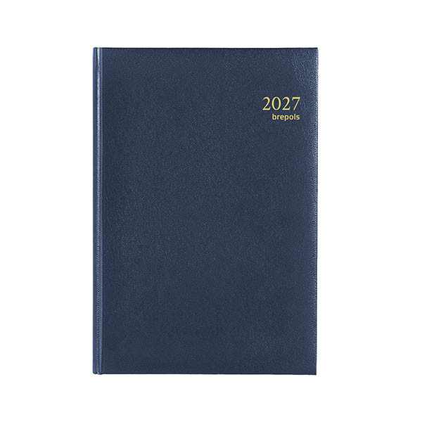Brepols Minister Lima dagagenda met uurindeling 2027 blauw (1 dag per pagina) 6-talig 440256 - 1