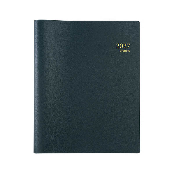 Brepols Omega 27 Genova weekagenda met halfuurindeling 2027 zwart (1 week per 2 pagina's) 5-talig 440300 - 1