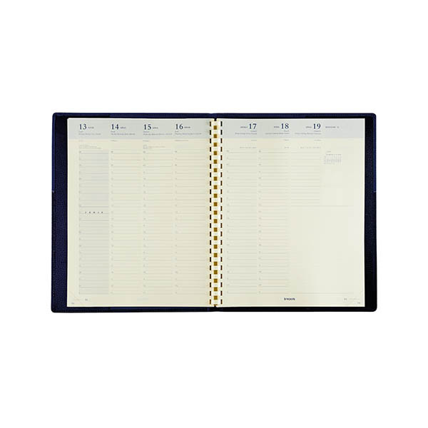 Brepols Omega 27 Genova weekagenda met halfuurindeling 2027 zwart (1 week per 2 pagina's) 5-talig 440300 - 2