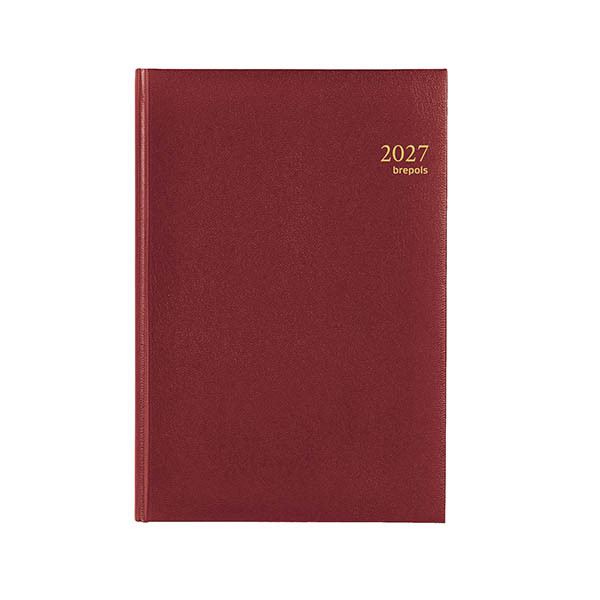 Brepols Omega Lima weekagenda met kwartierindeling 2027 bordeaux (1 week per 2 pagina's) 6-talig 440210 - 1