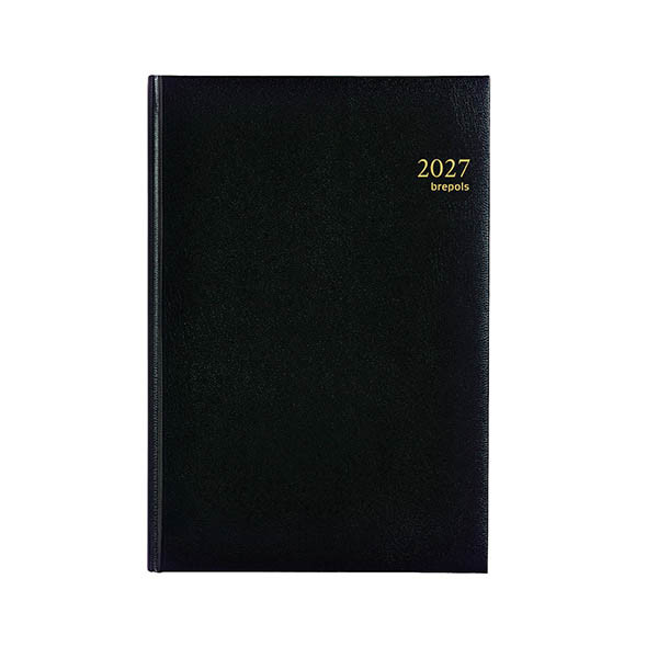 Brepols Omega Lima weekagenda met kwartierindeling 2027 zwart (1 week per 2 pagina's) 6-talig 440209 - 1