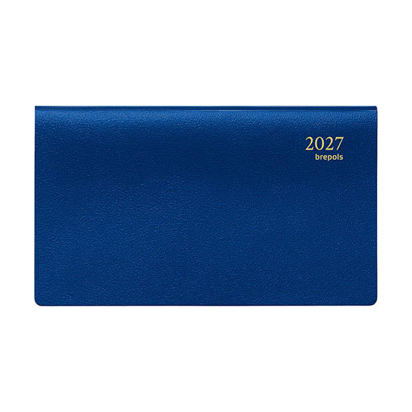 Brepols Omniplan Genova weekagenda met uurindeling 2027 blauw (1 week per 2 pagina's) 6-talig 440322 - 1