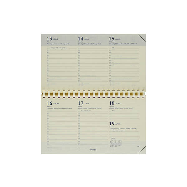 Brepols Omniplan weekagenda met uurindeling 2027 navulling (1 week per 2 pagina's) 6-talig 440223 - 1