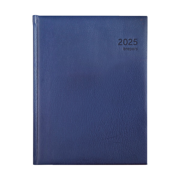 Brepols Optivision Classica large weekagenda 2025 met uurindeling blauw (gebonden) NL Brepols
