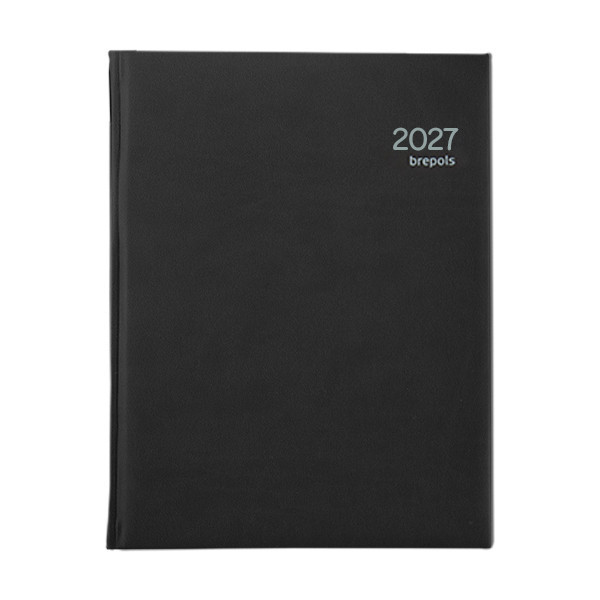 Brepols Optivision Large Classica weekagenda met uurindeling 2027 zwart (1 week per 2 pagina's) NL 440272 - 1