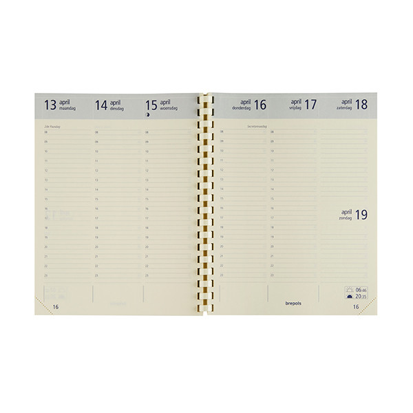 Brepols Optivision Large Trento weekagenda met uurindeling 2026 blauw (1 week per 2 pagina's) NL 0.117.3401.06.2.0 262451 - 2