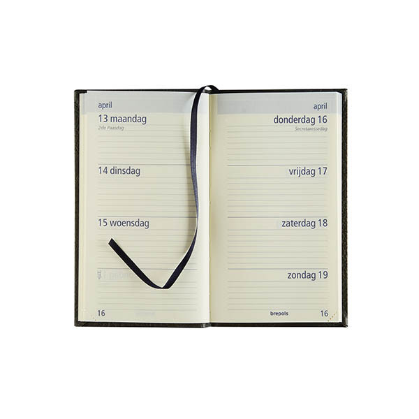 Brepols Optivision Pocket Classica weekagenda 2027 zwart (1 week per 2 pagina's) NL 440319 - 2
