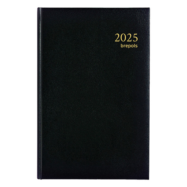 Brepols Saturnus Lima dagagenda 2025 met uurindeling zwart (2 dagen per pagina) 4-talig 261444 - 1