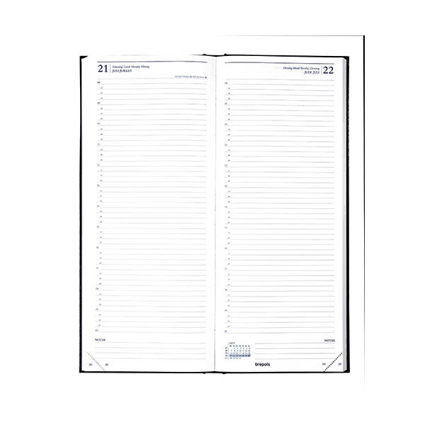 Brepols Saturnus Lima dagagenda met kwartierindeling 2027 blauw (1 dag per pagina) 4-talig 440205 - 2