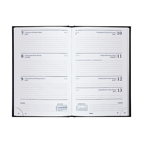 Brepols Saturnus Lima weekagenda 2026 zwart (1 week per 2 pagina's) 4-talig 0.231.1255.01.6.0 262438 - 2