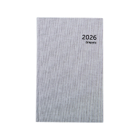 Brepols Saturnus Luxe Dubletta dagagenda met halfuurindeling 2026 grijs (1 dag per pagina) 4-talig 262434