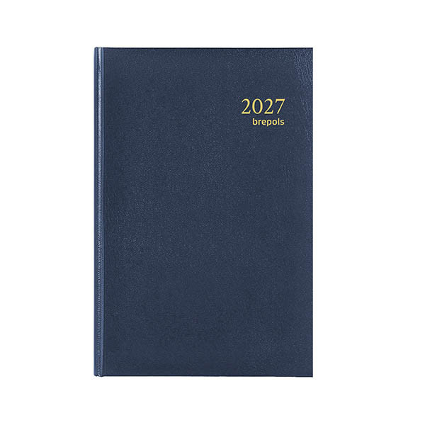 Brepols Saturnus Luxe Lima dagagenda met halfuurindeling 2027 blauw (1 dag per pagina) 4-talig 440208 - 1