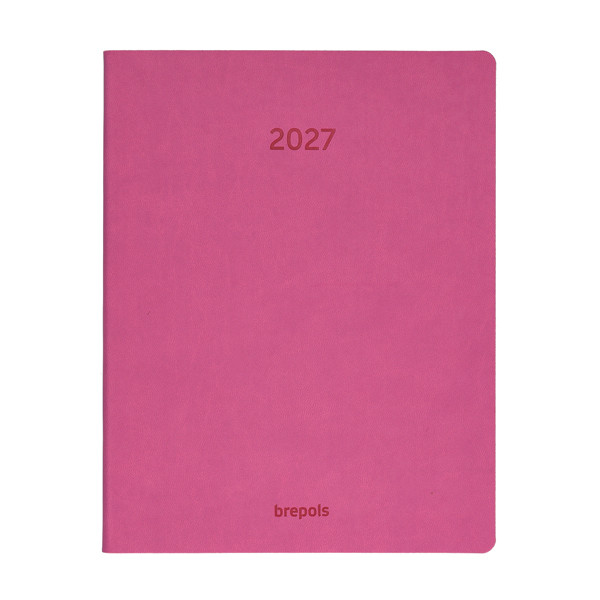 Brepols Timing Colora weekagenda met uurindeling 2027 felroze (1 week per 2 pagina's) 6-talig 440281 - 1