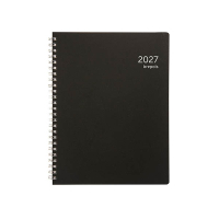Brepols Timing Recycled PP weekagenda met uurindeling 2027 zwart (1 week per 2 pagina's) 4-talig 440297