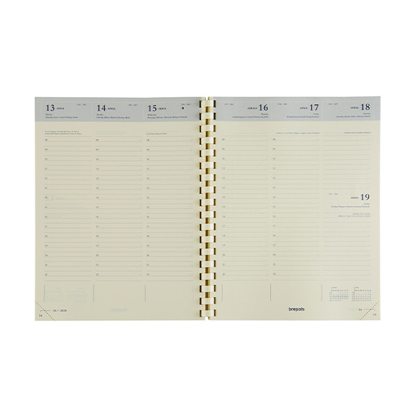 Brepols Timing weekagenda met uurindeling 2026 navulling (1 week per 2 pagina's) 6-talig 0.136.9900.00.2.0 262419 - 1