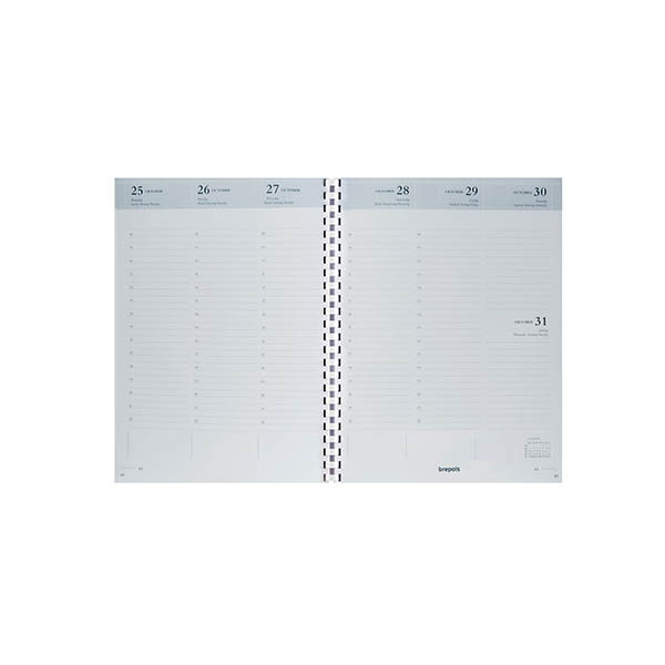 Brepols Timing weekagenda met uurindeling 2027 navulling (1 week 2 pagina's) 4-talig 440296 - 1