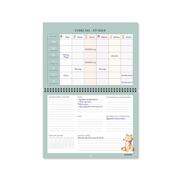Brepols gezinskalender met weekoverzicht 2027 NL 440227 - 2