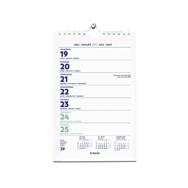 Brepols wand-week kalender wire-o 2027 4-talig 440237 - 1