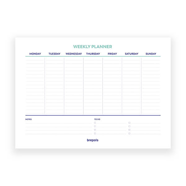 Brepols weekplanner ongedateerd groen (56 vel) EN 1.890.9900.99.5.0GR 262551 - 2