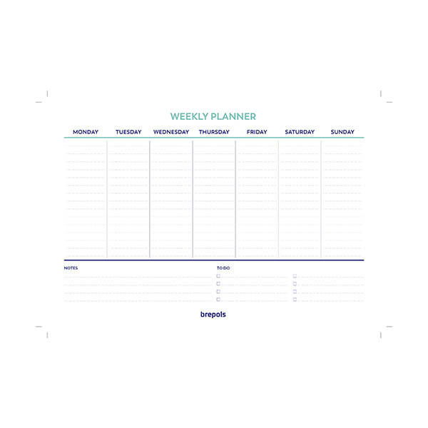 Brepols weekplanner ongedateerd lichtgroen (56 vel) EN 440239 - 2