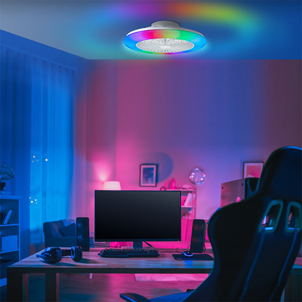 Plafondventilator met LED lamp | Salerno | Ø 48.5 cm | RGBIC + 3000-6500K | Wit | 40W | Brilliant LBR00002 - 4