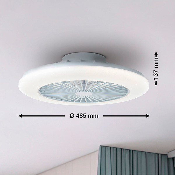 Plafondventilator met LED lamp | Salerno | Ø 48.5 cm | RGBIC + 3000-6500K | Wit | 40W | Brilliant LBR00002 - 5