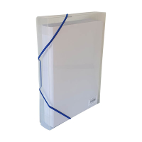 Bronyl elastobox transparant wit met blauwe elastiek 40 mm 440401