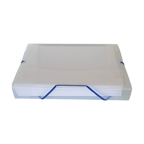Bronyl elastobox transparant wit met blauwe elastiek 40 mm 440401 - 2