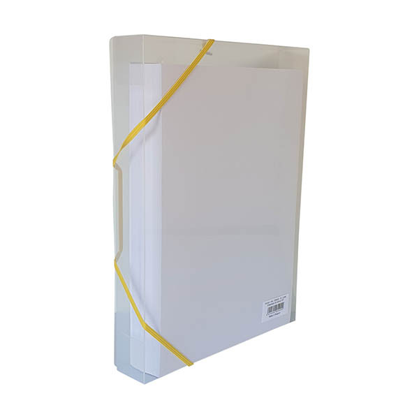 Bronyl elastobox transparant wit met gele elastiek 40 mm 440404 - 1