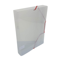 Bronyl elastobox transparant wit met rode elastiek 40 mm 440402