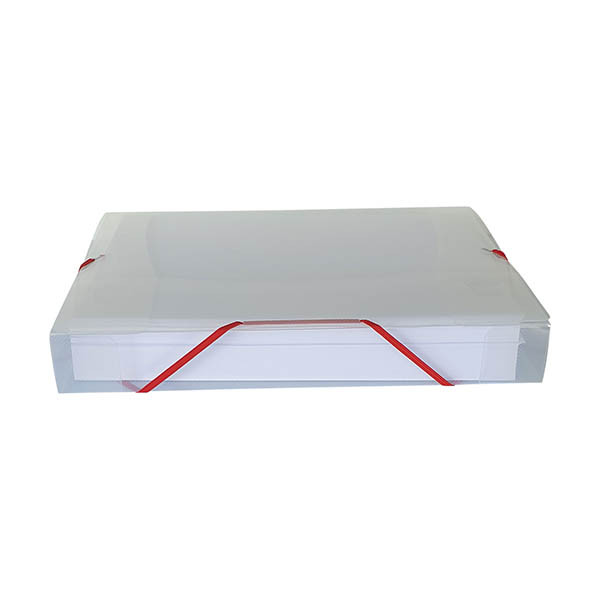 Bronyl elastobox transparant wit met rode elastiek 40 mm 440402 - 2