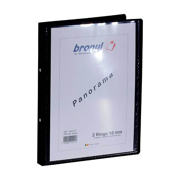 Bronyl panorama ringband met 2 O-ringen 16 mm zwart 440405 - 1