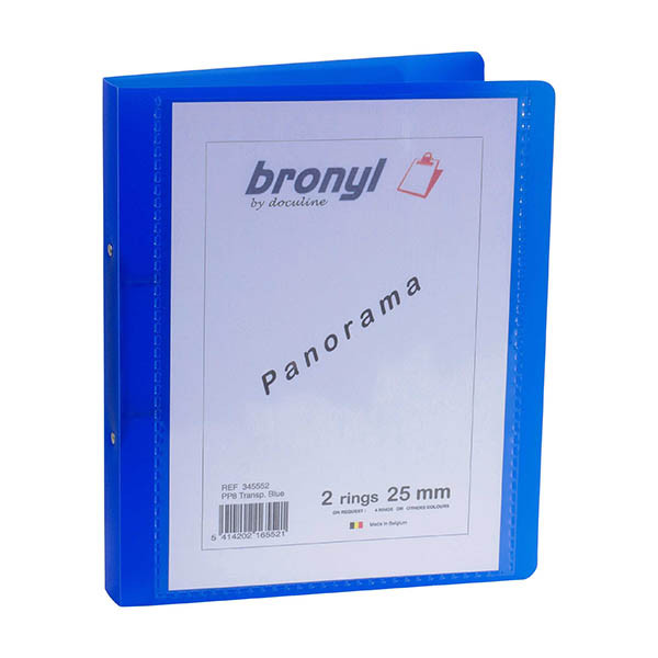 Bronyl panorama ringband met 2 O-ringen 25 mm transparant blauw 440415 - 2