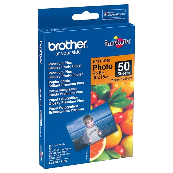 Brother BP71GP50 premium plus glossy photo paper 260 grams 10 x 15 cm (50 vel) BP71GP50 063504 - 1