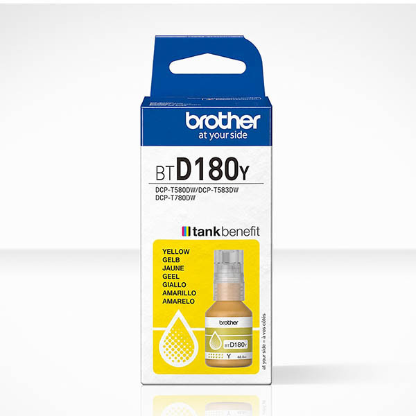 Brother BTD180BK inktfles geel (origineel) BTD180Y 051510 - 1