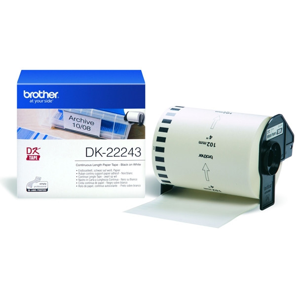 Brother DK-22243 permanent hechtende papiertape wit (origineel) DK22243 080736 - 1