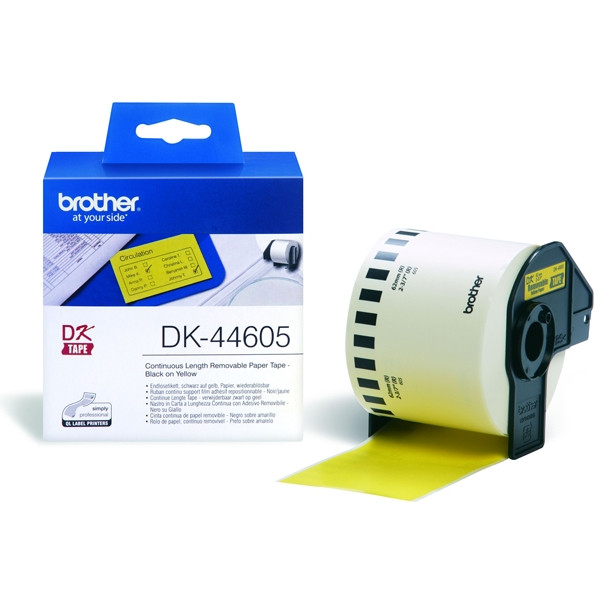 Brother DK-44605 verwijderbare papiertape geel (origineel) DK44605 080738 - 1