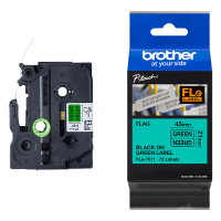 Brother Fle-7511 vlagtape zwart op groen 21 mm (origineel) FLE7511 350558