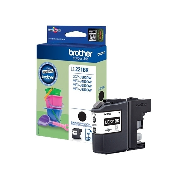 Brother LC-221BK inktcartridge zwart lage capaciteit (origineel) LC-221BK LC221BK 350006 - 1