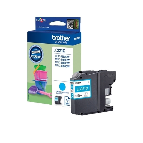 Brother LC-221C inktcartridge cyaan lage capaciteit (origineel) LC221C 350008 - 1