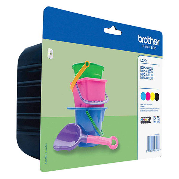 Brother LC-221 multipack zwart + 3 kleuren (origineel) LC-221VALBP LC221VALBP LC221VALBPDR 028502 - 1