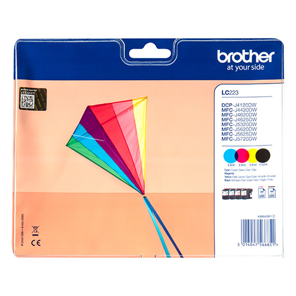 Brother LC-223VALBP multipack zwart + 3 kleuren (origineel) LC223VALBP LC223VALBPDR 028928 - 1