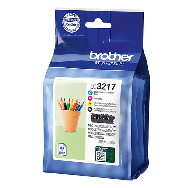 Brother LC-3217 multipack zwart + 3 kleuren (origineel) LC-3217VAL LC3217VAL 028504 - 1
