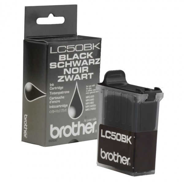 Brother LC-50BK inktcartridge zwart (origineel) LC50BK 028709 - 1