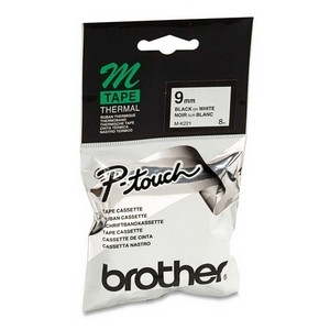 Brother M-K221BZ niet-gelamineerde tape zwart op wit 9 mm (origineel) MK221BZ 080600 - 1