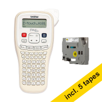 Brother PT-H101C beletteringsysteem limited edition + 5 zwart op transparant tapes 350114